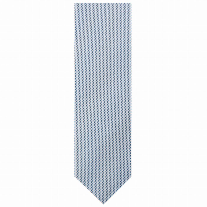 Silk jacquard tie with a navy blue and pink small pattern
