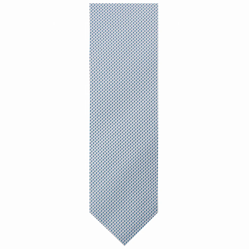 Silk jacquard tie with a navy blue and pink small pattern