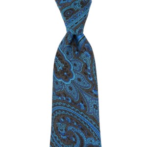 Graphite silk tie with a blue oriental pattern KST792.jpg