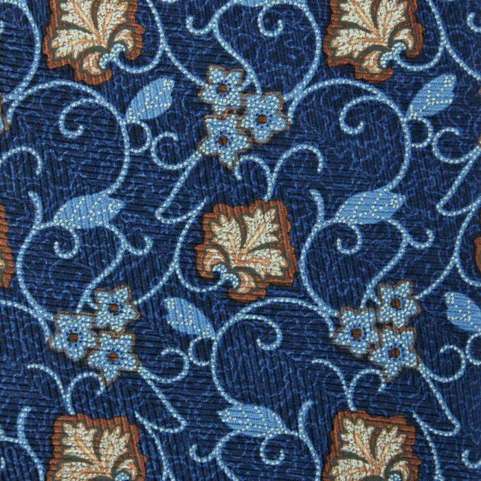 Blue printed jacquard tie with floral pattern KST3921a.jpg
