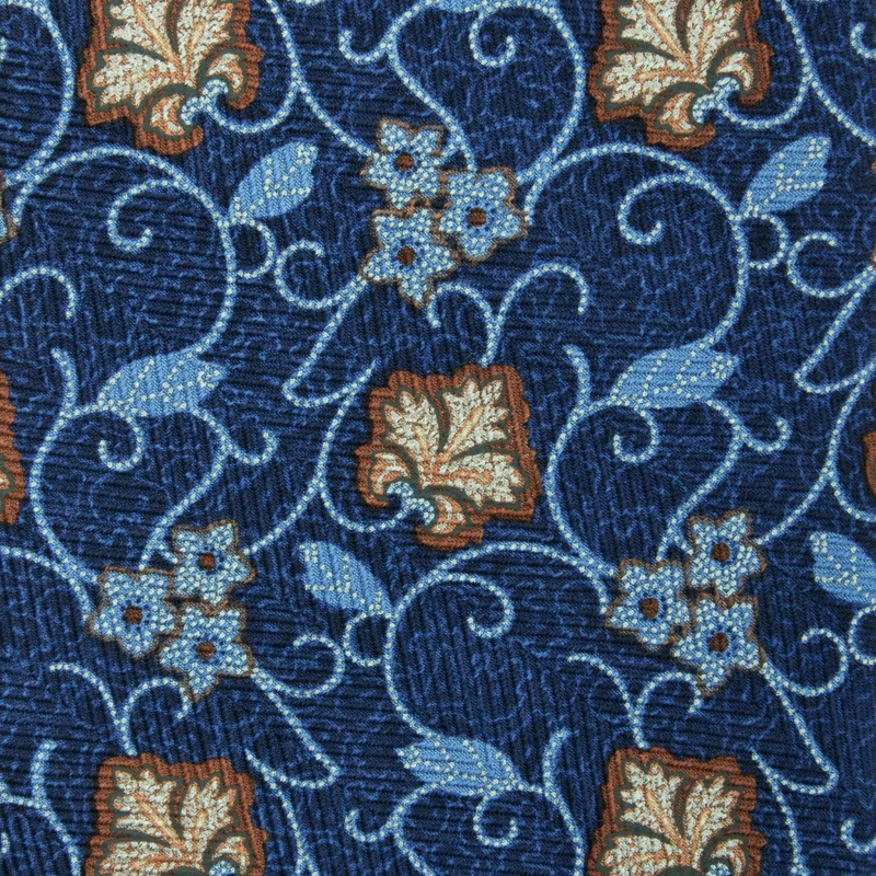 Blue printed jacquard tie with floral pattern KST3921a.jpg