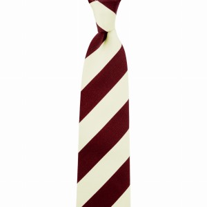Silk jacquard tie with white and red stripes
