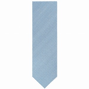 Blue silk tie with a fine houndstooth pattern