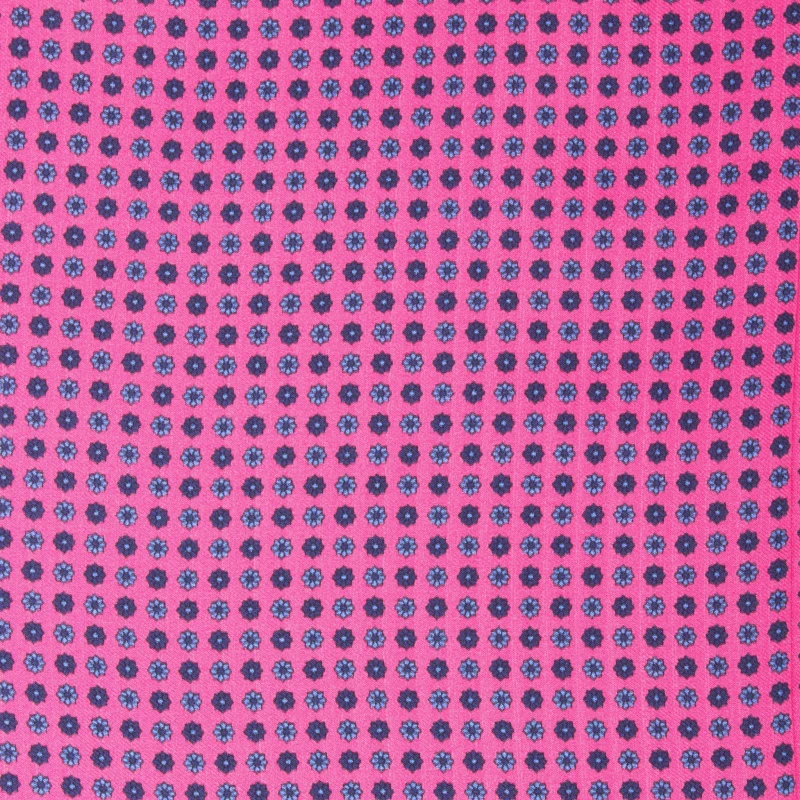 Pink silk foulard with navy blue and blue small flowers FS4159aaaa.jpg