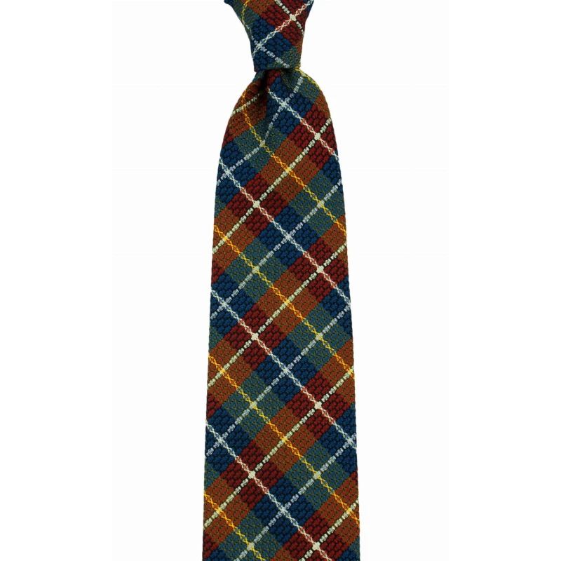 Silk grenadine  necktie with a colorful check pattern