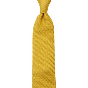 Grenadine silk necktie in mustard color