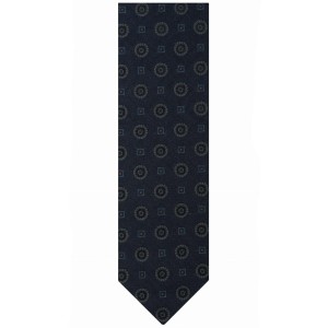 Dark navy blue tie made of fabric mixed of silk,wool and cashmere
