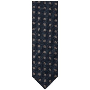 Cashmere graphite tie with a regular pattern of stylized squares