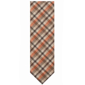 Cashmere beige tie with orange and brown checks