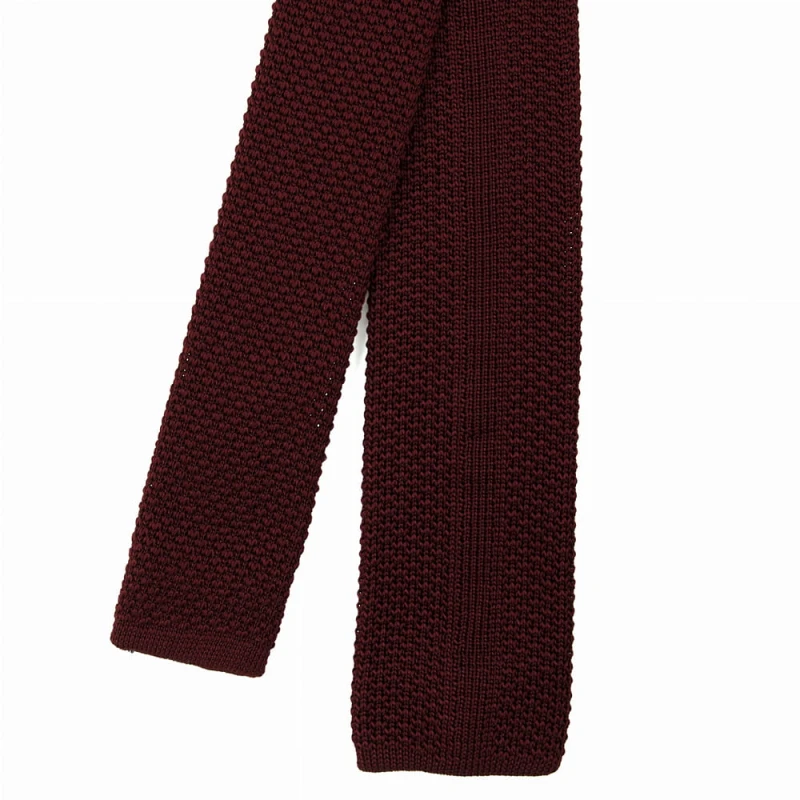 Burgundy silk knitted tie KST4175b.jpg