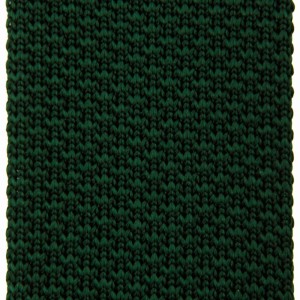 Krawat knit w kolorze butelkowej zieleni - struktura tkaniny