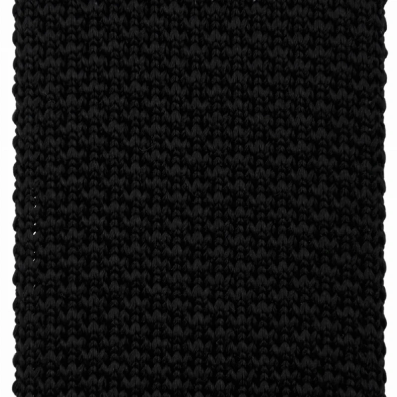 Czarny jedwabny krawat knit struktura tkaniny
