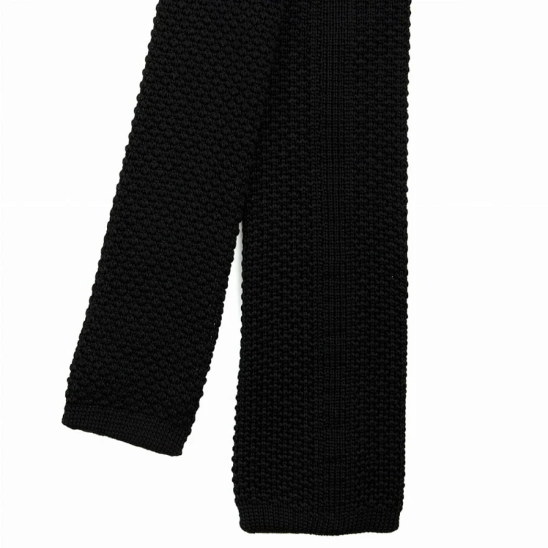 Black knitted silk  tie KST4178b.jpg