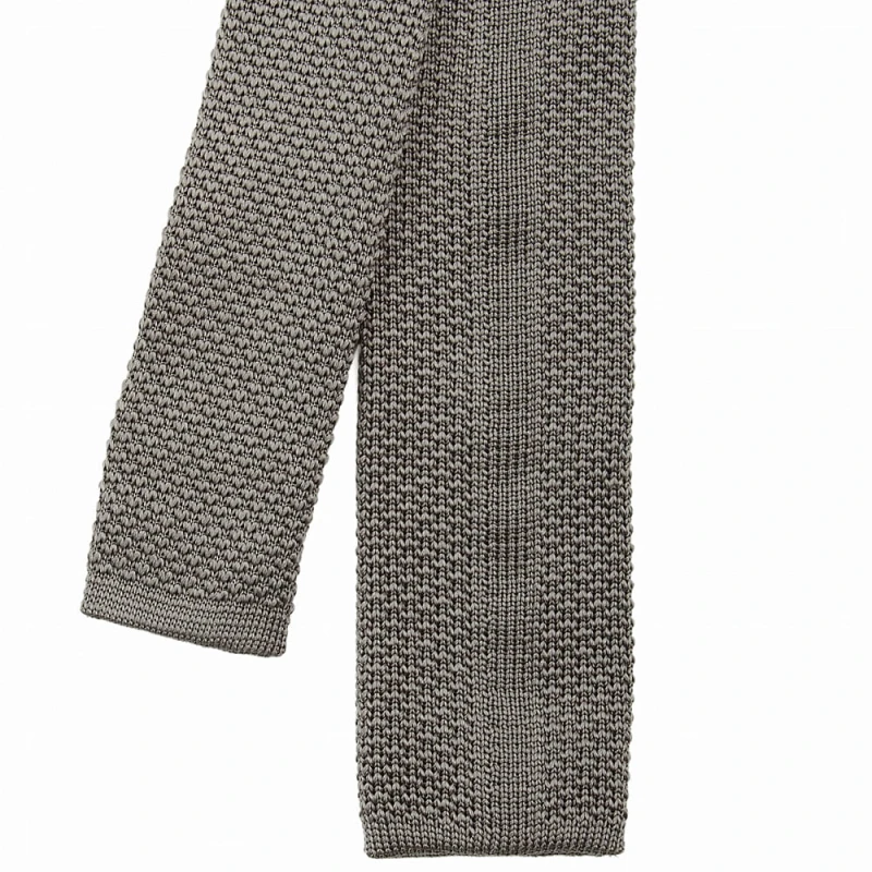 Gray knitted silk tie KST4179b.jpg