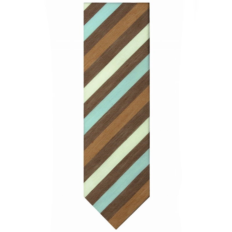 Tie with regular stripes mixed silk with linen
