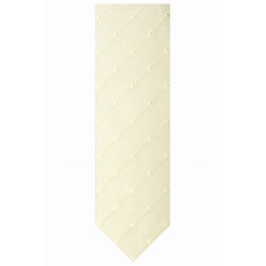Jacquard grenadine necktie in ecru color with white dots