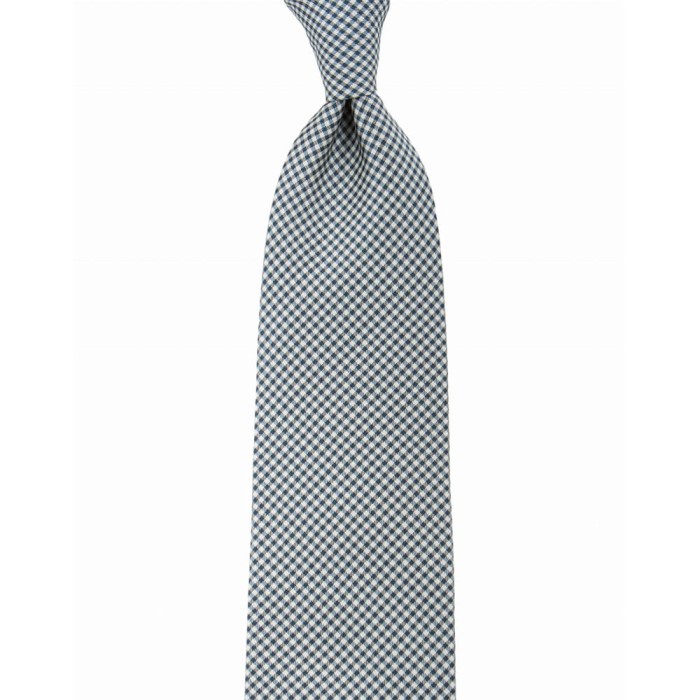 Jacquard silk necktie in a fine check