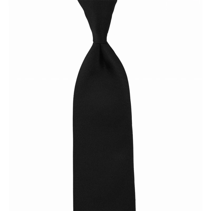 Silk jacquard black tie with a diamond structure