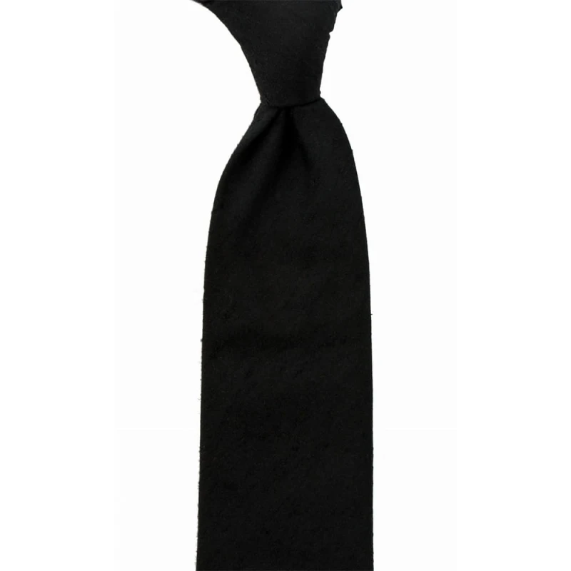 Black silk shantung tie