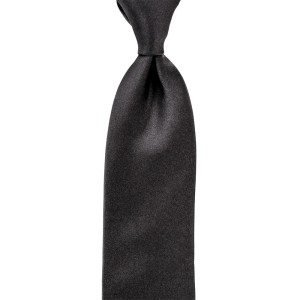 Smooth graphite silk tie