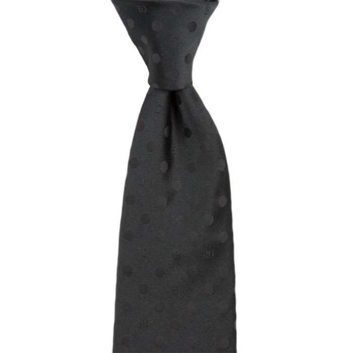 Black tie with polka dots and monograms by Gianfranco Ferré