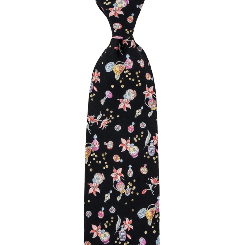 Black silk tie sewn from Leonard silk