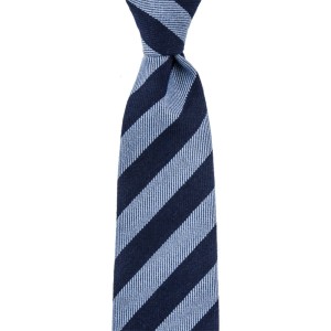 Navy blue cashmere tie with blue stripes