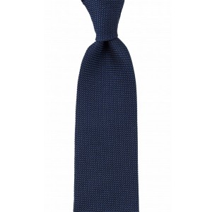 Navy blue silk grenadine tie