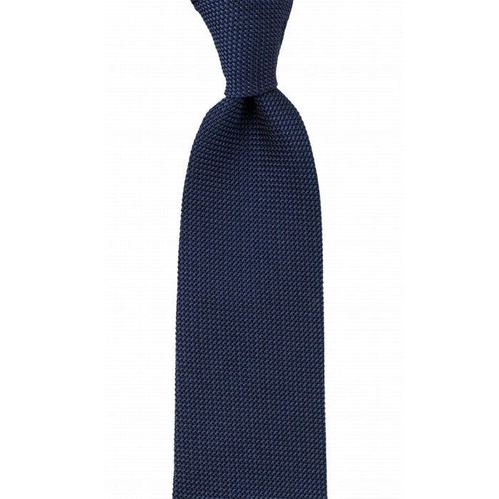 Navy blue silk grenadine tie