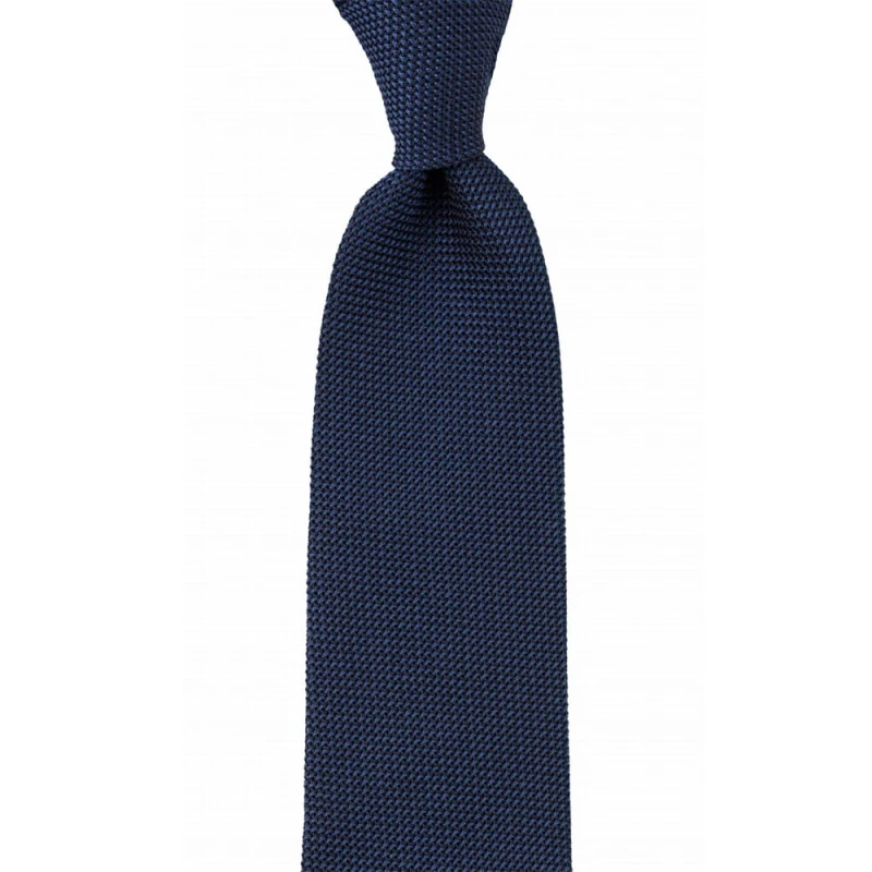 Navy blue silk grenadine tie