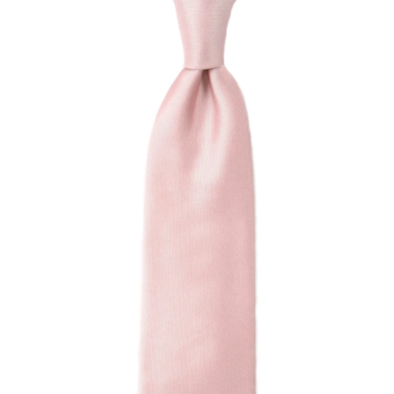Light pink silk tie with vertical, structured stripes