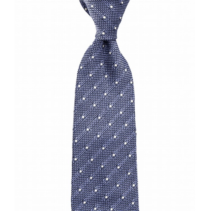 Light purple grenadine tie with white polka dots