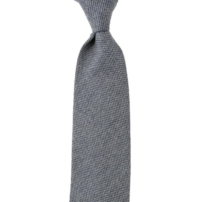 Cashmere gray tie with navy blue melange