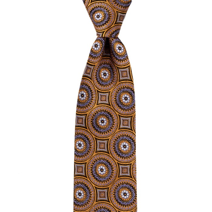 Copper silk tie with rosettes