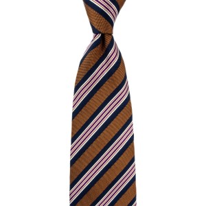 Silk tie with copper stripes