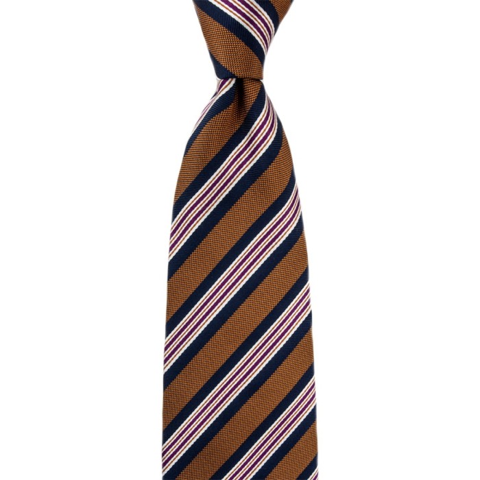 Silk tie with copper stripes