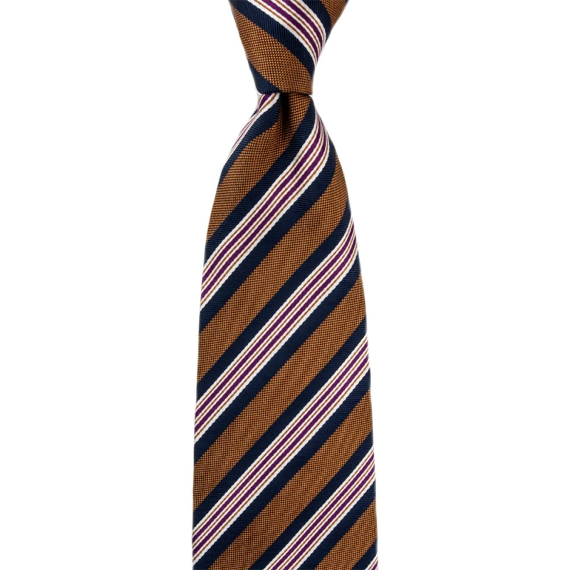 Silk tie with copper stripes