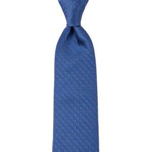 Blue herringbone silk tie