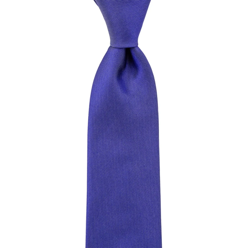 Blue silk tie with white dots