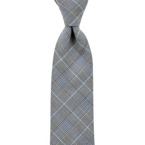 Wool tie with a structured check pattern