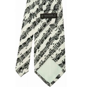 White silk printed tie with musical notes KST6237a.jpg