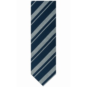 Blue silk jacquard tie with white stripes