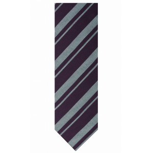 Silk jacquard tie with purple and white stripes with shades of blue