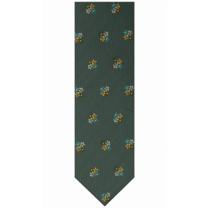 Steel silk jacquard tie with a floral pattern