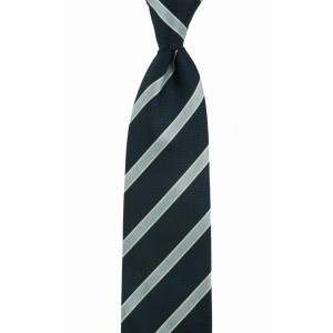 Navy blue tie with blue and white stripes