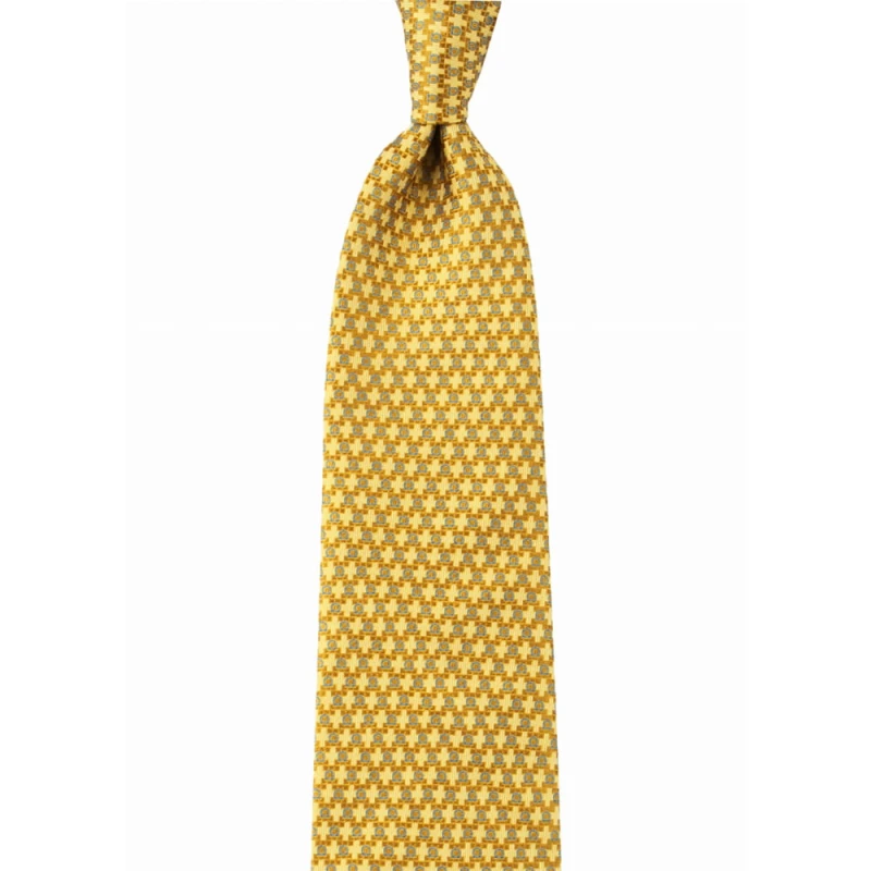 Silk jacquard tie in delicate light blue "omega" pattern