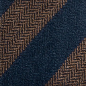 Navy cashmere tie with brown stripes KCAR4047a.jpg