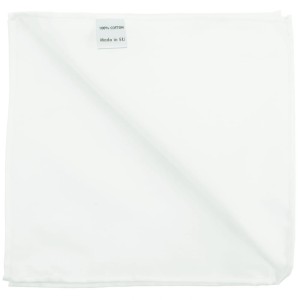 White cotton pocket square