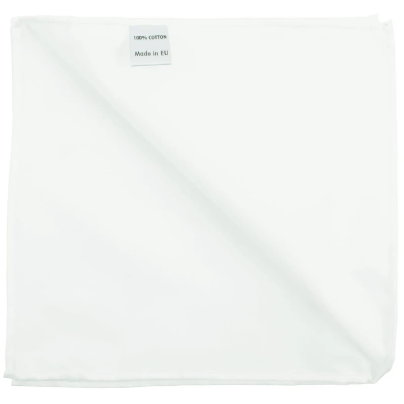 White cotton pocket square