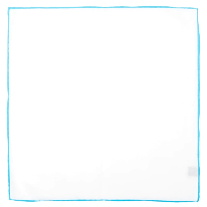 White cotton pocket square​ with turquoise trimming PCO1924a.jpg